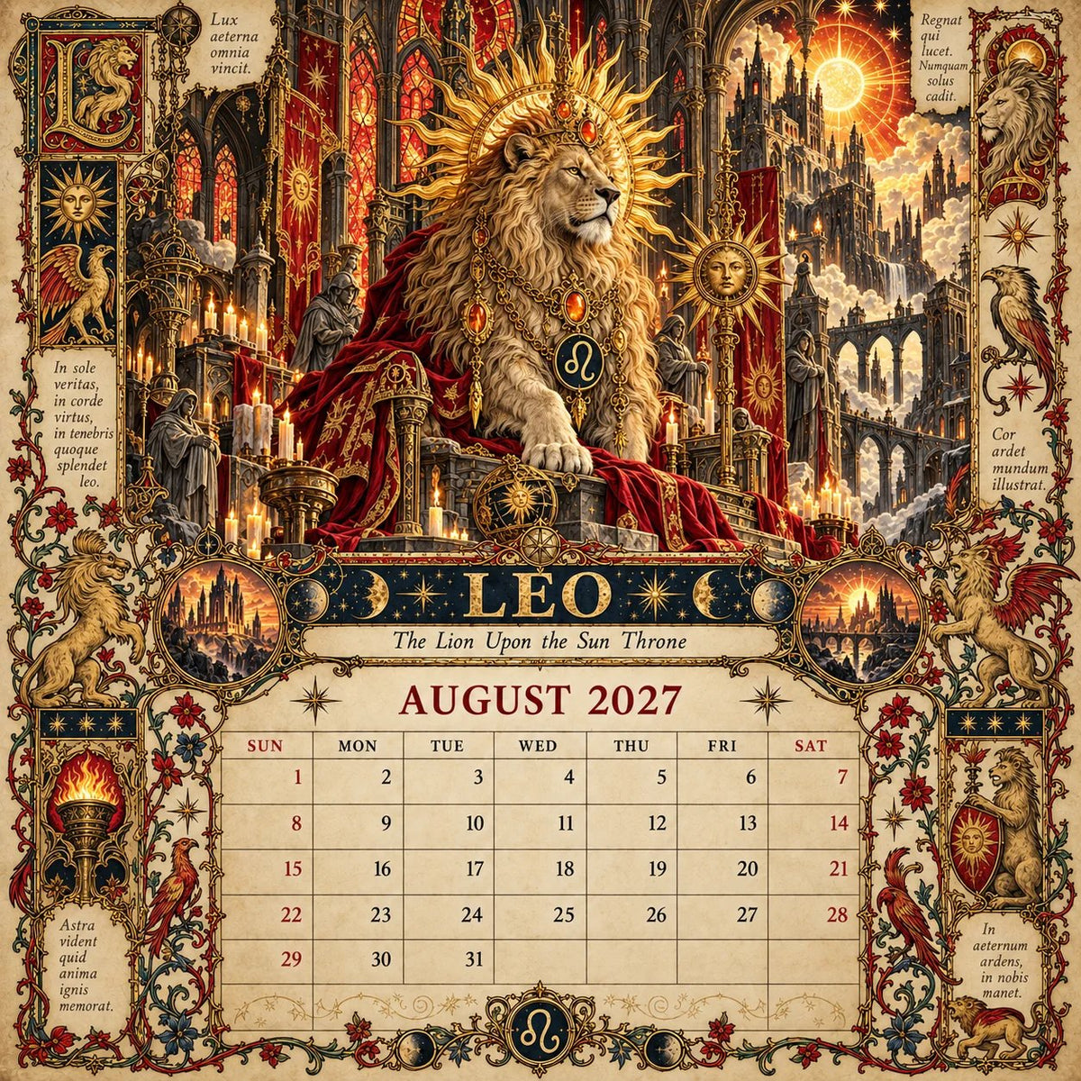 🔮 2027 Zodiac Grimoire Desk Calendar | 12 Medieval-Inspired Zodiac Artworks for Astrology & Gothic Art Lovers ✨