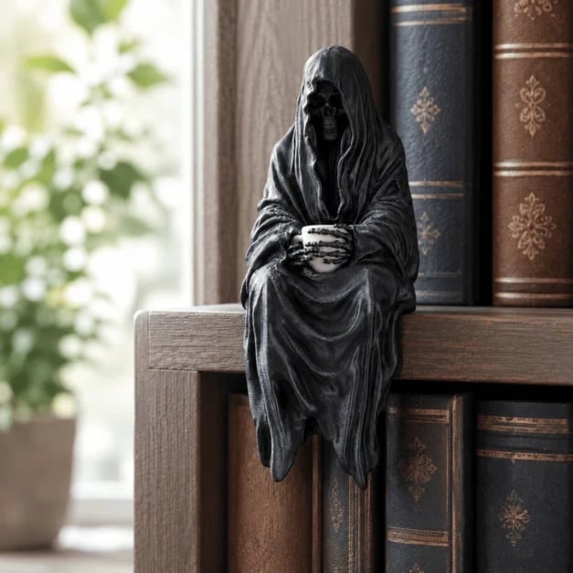 🧙‍♀️🖤Mysterious Perched Bookshelf Figurine