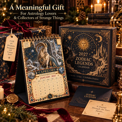 🔮 2027 Zodiac Grimoire Desk Calendar | 12 Medieval-Inspired Zodiac Artworks for Astrology & Gothic Art Lovers ✨