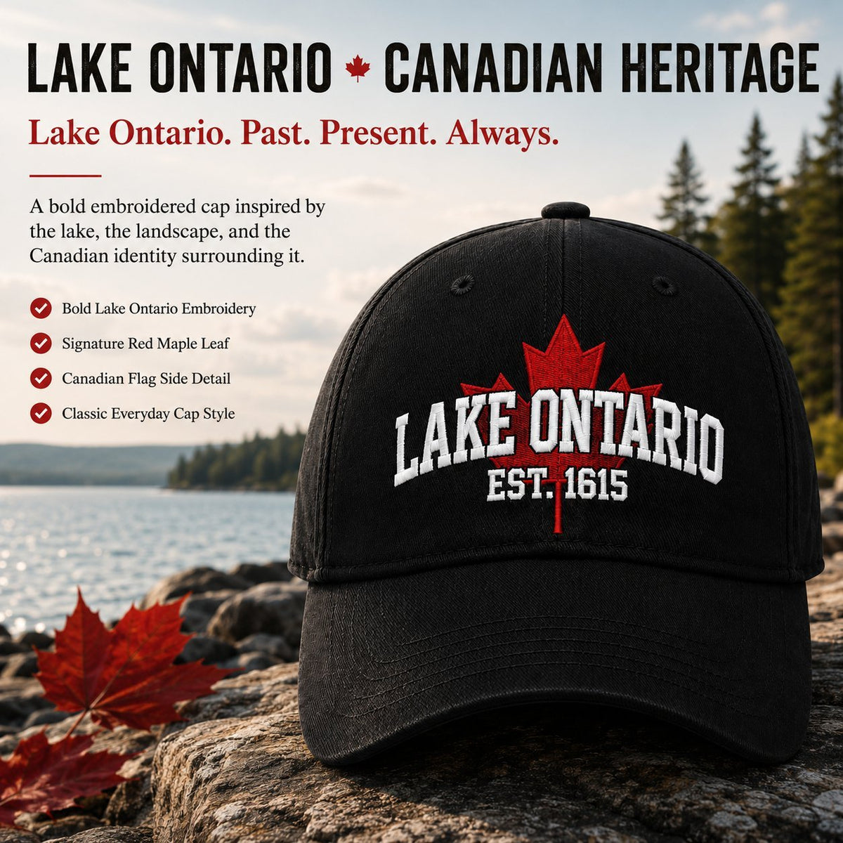 🍁Lake Ontario Forever – Heritage Embroidered Cap