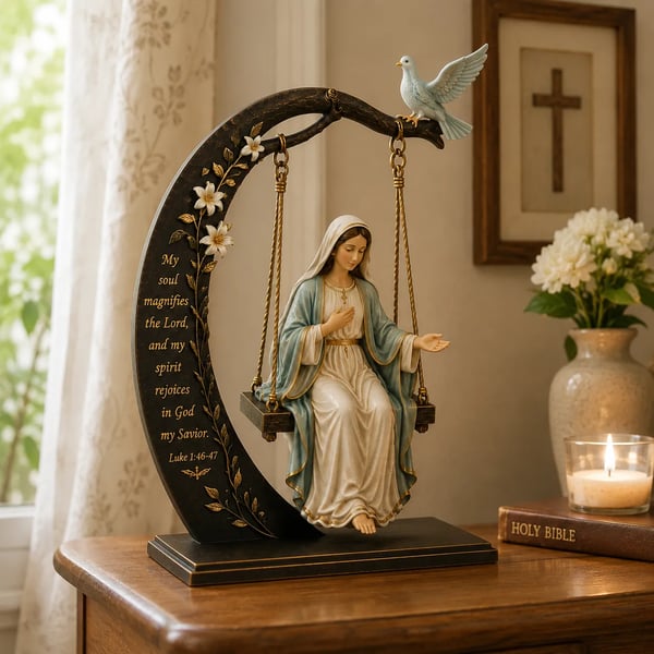 ✝️ Blessed Mary Cradle Swing Ornament