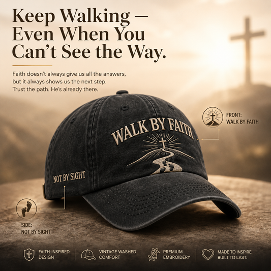 ✝️WALK BY FAITH Vintage Christian Embroidered Cap