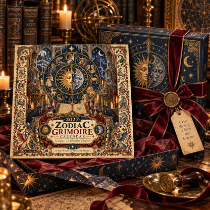 🔮 2027 Zodiac Grimoire Desk Calendar | 12 Medieval-Inspired Zodiac Artworks for Astrology & Gothic Art Lovers ✨
