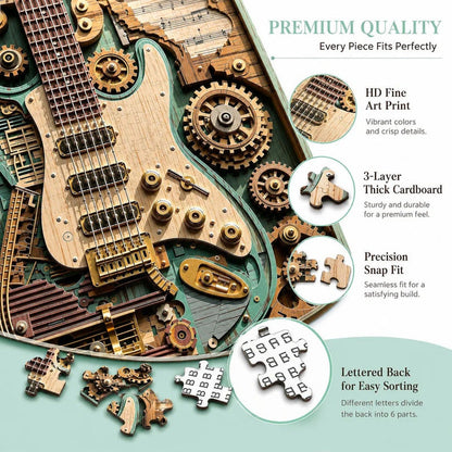🎸🧩Creative Steampunk Guitar 3D Puzzle