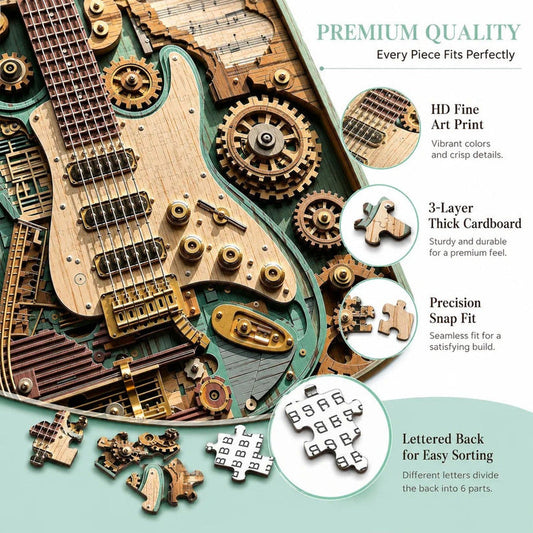 🎸🧩Creative Steampunk Guitar 3D Puzzle